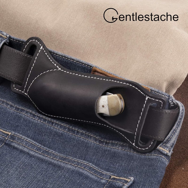 Gentlestache Leather Knife Sheaths for Belt, Knife Holster, Pocket Knife Sheath, EDC Leather Sheath for Folding Knife Carrier - Image 2